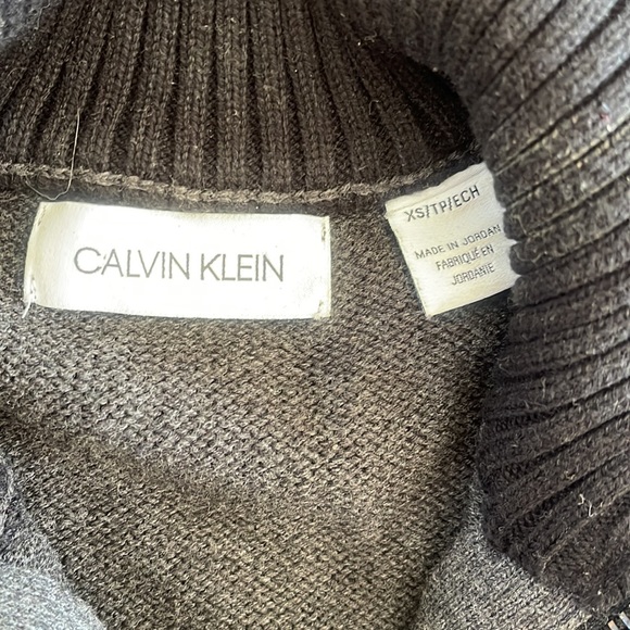 Calvin Klein Dark Gray Quarter Zip Knit Sweater - Picture 7 of 12